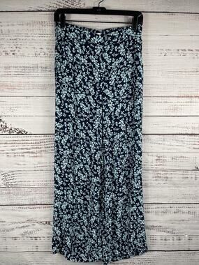 Loft Pants Women's XS Floral Wide Leg Elastic Waist Pockets Lightweight Casual